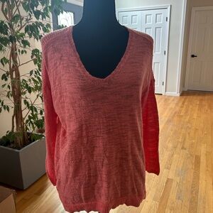 LOFT Coral V-Neck Sweater for Women